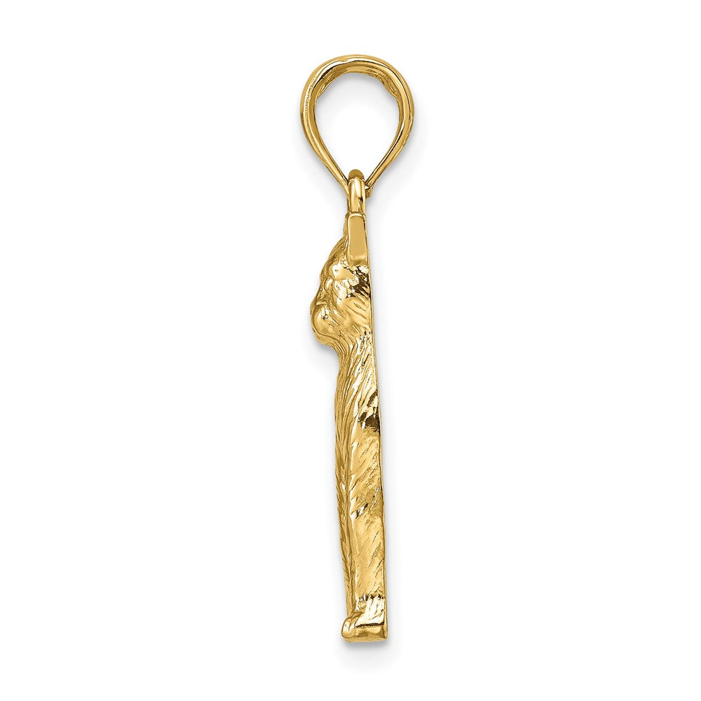FJC Finejewelers 10 kt Yellow Gold Textured Sitting Cat Charm 25 x 12 mm