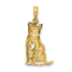 FJC Finejewelers 10 kt Yellow Gold Textured Sitting Cat Charm 25 x 12 mm