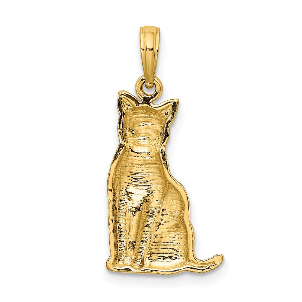 FJC Finejewelers 10 kt Yellow Gold Textured Sitting Cat Charm 25 x 12 mm