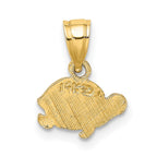 FJC Finejewelers 10 kt Yellow Gold Flat and Engraved Mini Turtle Charm 6 x 9 mm