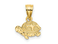 FJC Finejewelers 10 kt Yellow Gold Flat and Engraved Mini Turtle Charm 6 x 9 mm