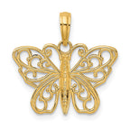 FJC Finejewelers 10 kt Yellow Gold Filigree Butterfly Charm 18 x 20 mm