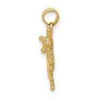 FJC Finejewelers 10 kt Yellow Gold 2-D Textured Frog Charm 20 x 23 mm