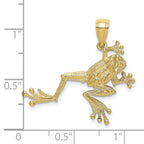 FJC Finejewelers 10 kt Yellow Gold 2-D Textured Frog Charm 28 x 30 mm