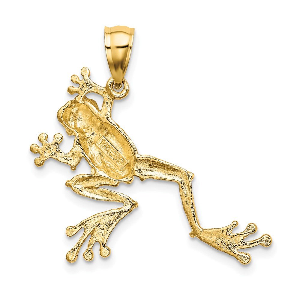 FJC Finejewelers 10 kt Yellow Gold 2-D Textured Frog Charm 28 x 30 mm