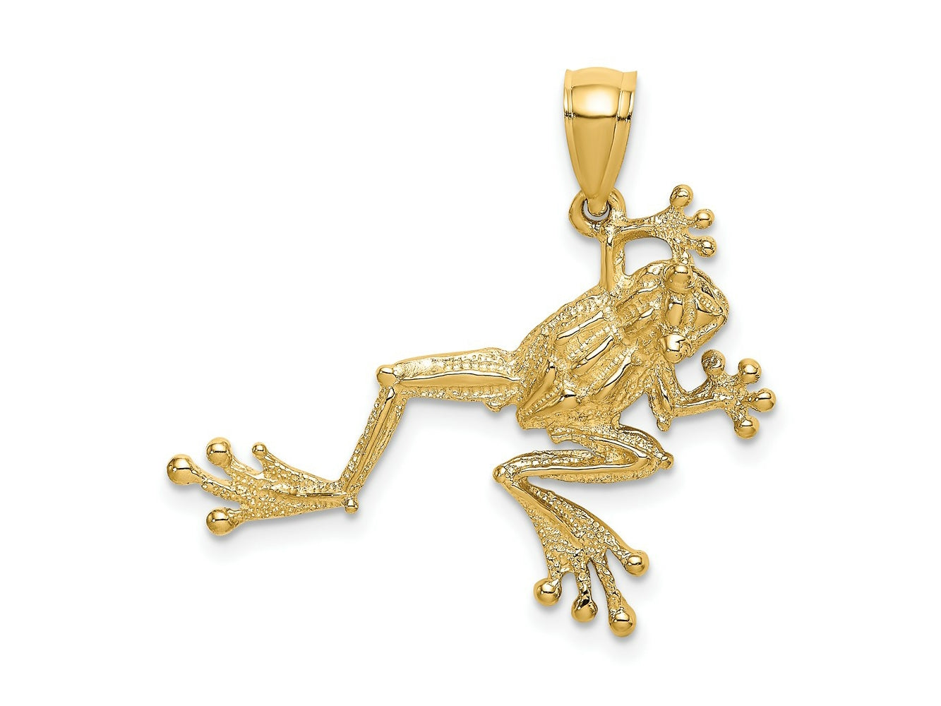 FJC Finejewelers 10 kt Yellow Gold 2-D Textured Frog Charm 28 x 30 mm