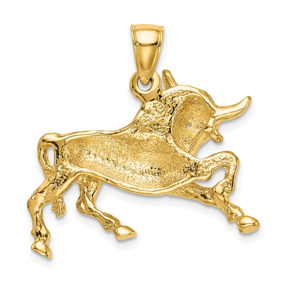 FJC Finejewelers 10 kt Yellow Gold Polished Raging Bull with Horns Charm 29 x 28 mm