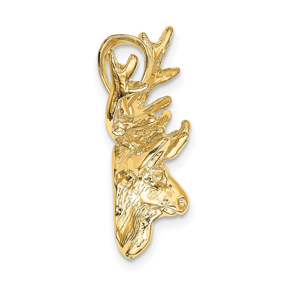 FJC Finejewelers 10 kt Yellow Gold 2-D Deer Head 8 Point Buck Charm 29 x 27 mm