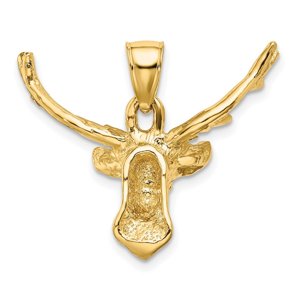 FJC Finejewelers 10 kt Yellow Gold 2-D Deer Head 8 Point Buck Charm 29 x 27 mm