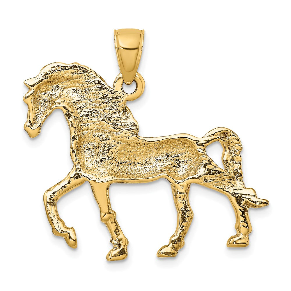FJC Finejewelers 10 kt Yellow Gold 2-D Horse Walking Charm 33 x 34 mm