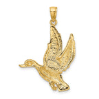FJC Finejewelers 10 kt Yellow Gold Flying Mallard Duck Charm 35 x 25 mm