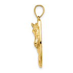 FJC Finejewelers 10 kt Yellow Gold Polished and Engraved Horse Head In Shoe Charm 30 x 20 mm