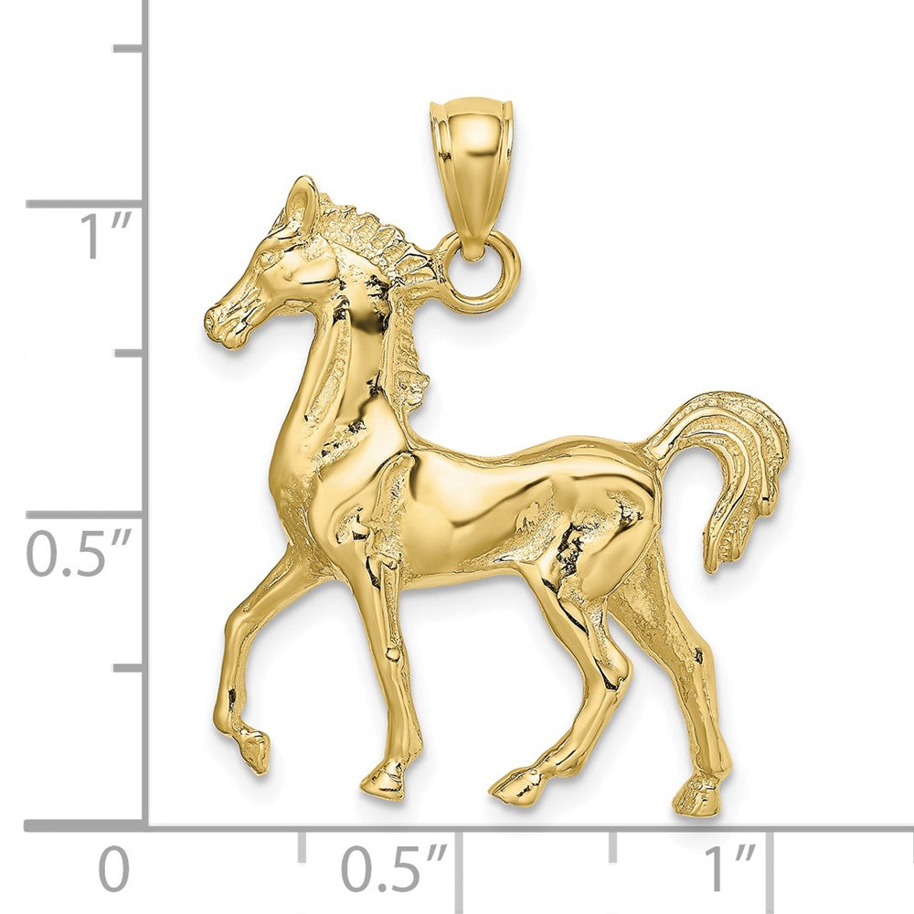 FJC Finejewelers 10 kt Yellow Gold 3-D Polished Horse Charm 34 x 26 mm
