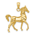 FJC Finejewelers 10 kt Yellow Gold 3-D Polished Horse Charm 34 x 26 mm
