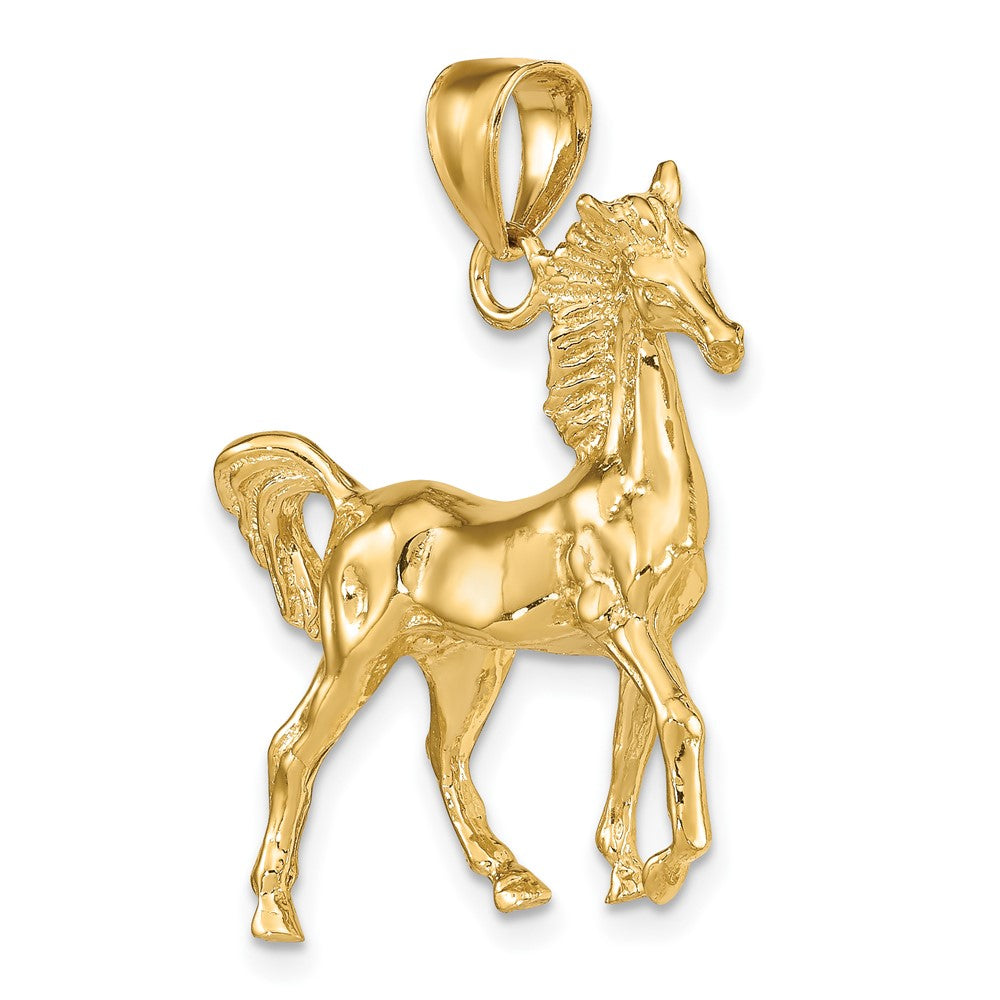 FJC Finejewelers 10 kt Yellow Gold 3-D Polished Horse Charm 34 x 26 mm