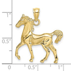 FJC Finejewelers 10 kt Yellow Gold 2-D Polished Horse Charm 32 x 26 mm