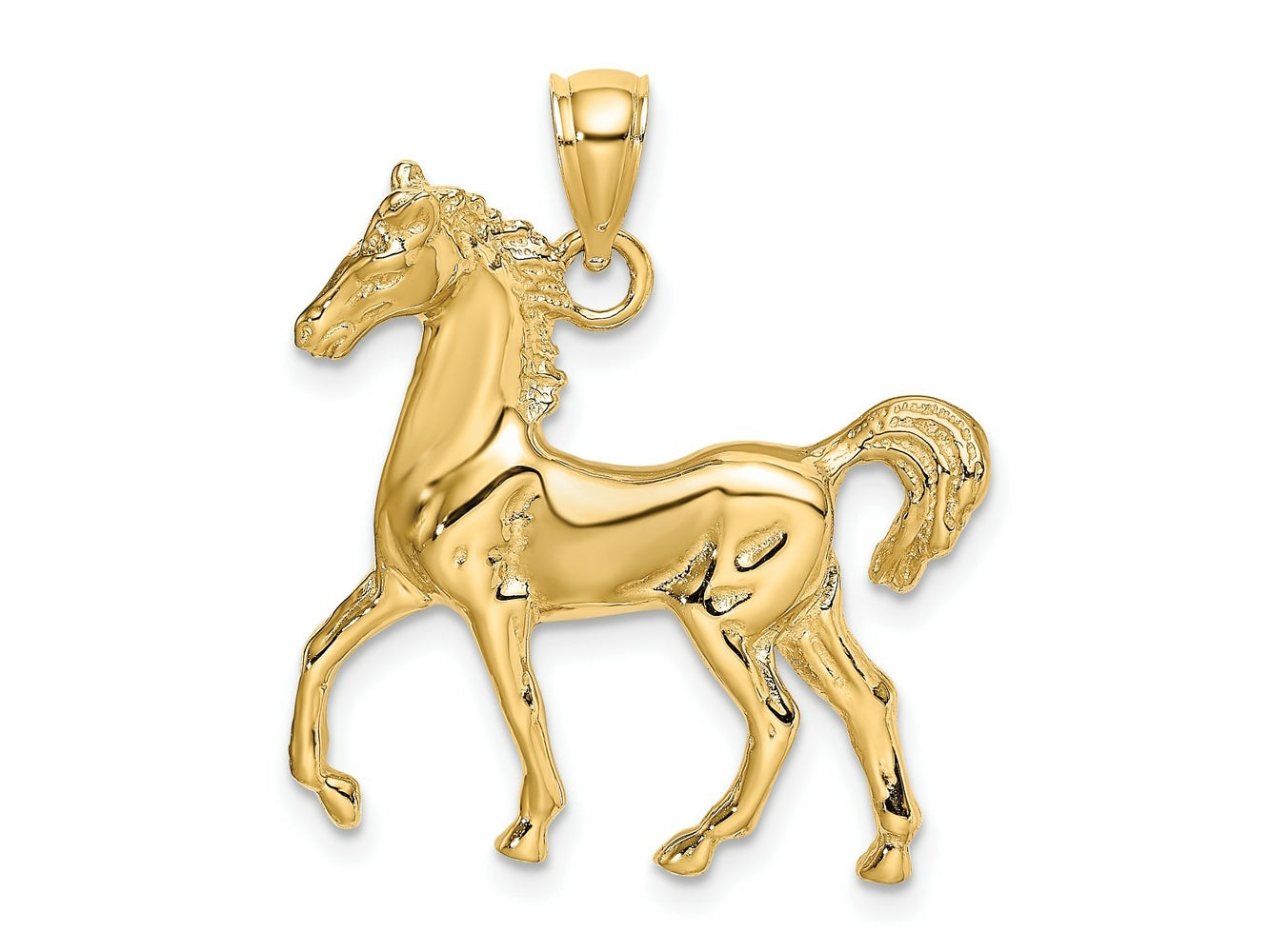 FJC Finejewelers 10 kt Yellow Gold 2-D Polished Horse Charm 32 x 26 mm
