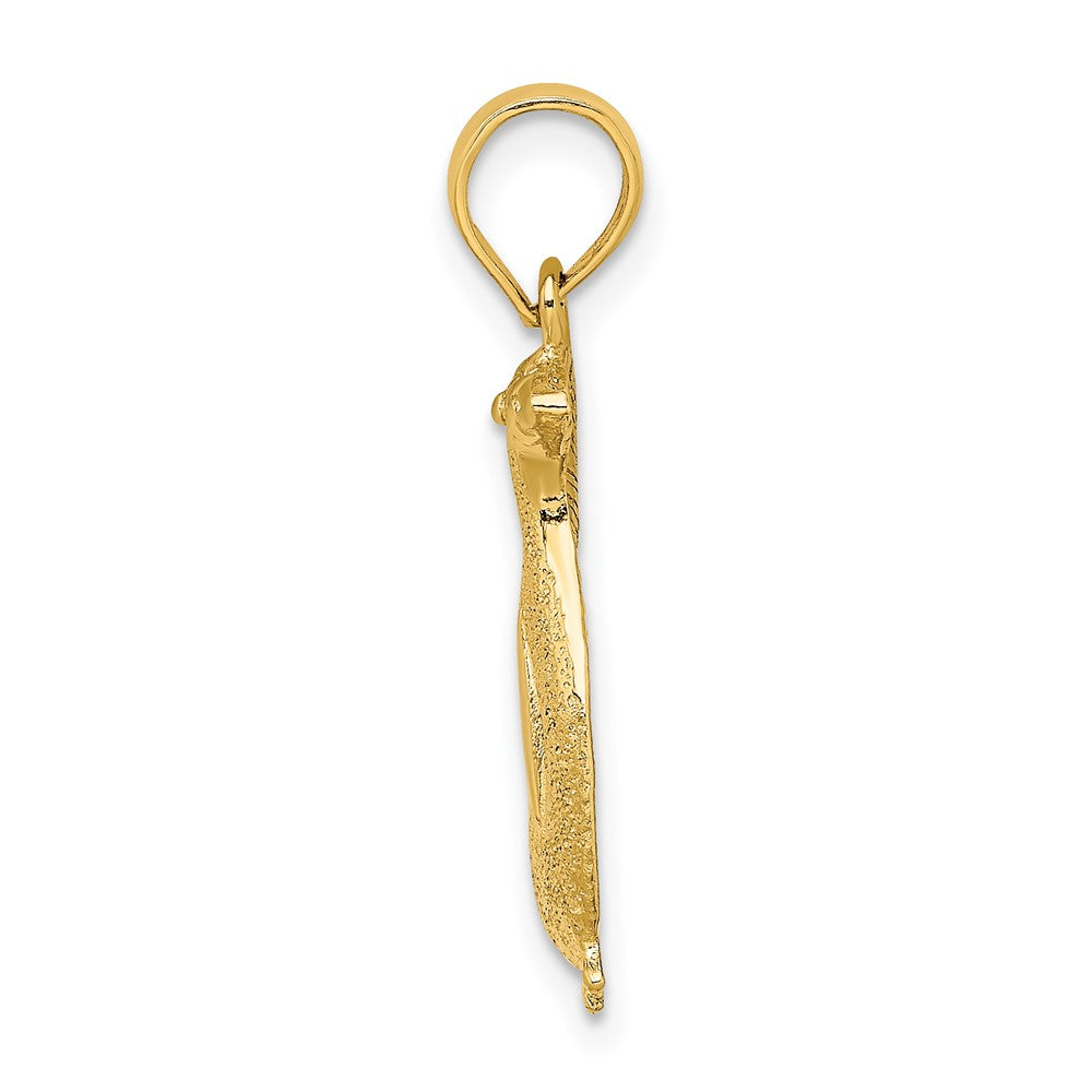 FJC Finejewelers 10 kt Yellow Gold 2-D Polished and Engraved Penguin Charm 18 x 11 mm