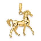FJC Finejewelers 10 kt Yellow Gold 3-D Horse Charm 25 x 21 mm