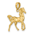 FJC Finejewelers 10 kt Yellow Gold 3-D Horse Charm 25 x 21 mm