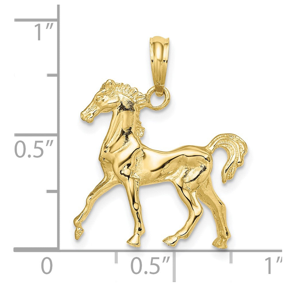 FJC Finejewelers 10 kt Yellow Gold 3-D Horse Charm 25 x 21 mm