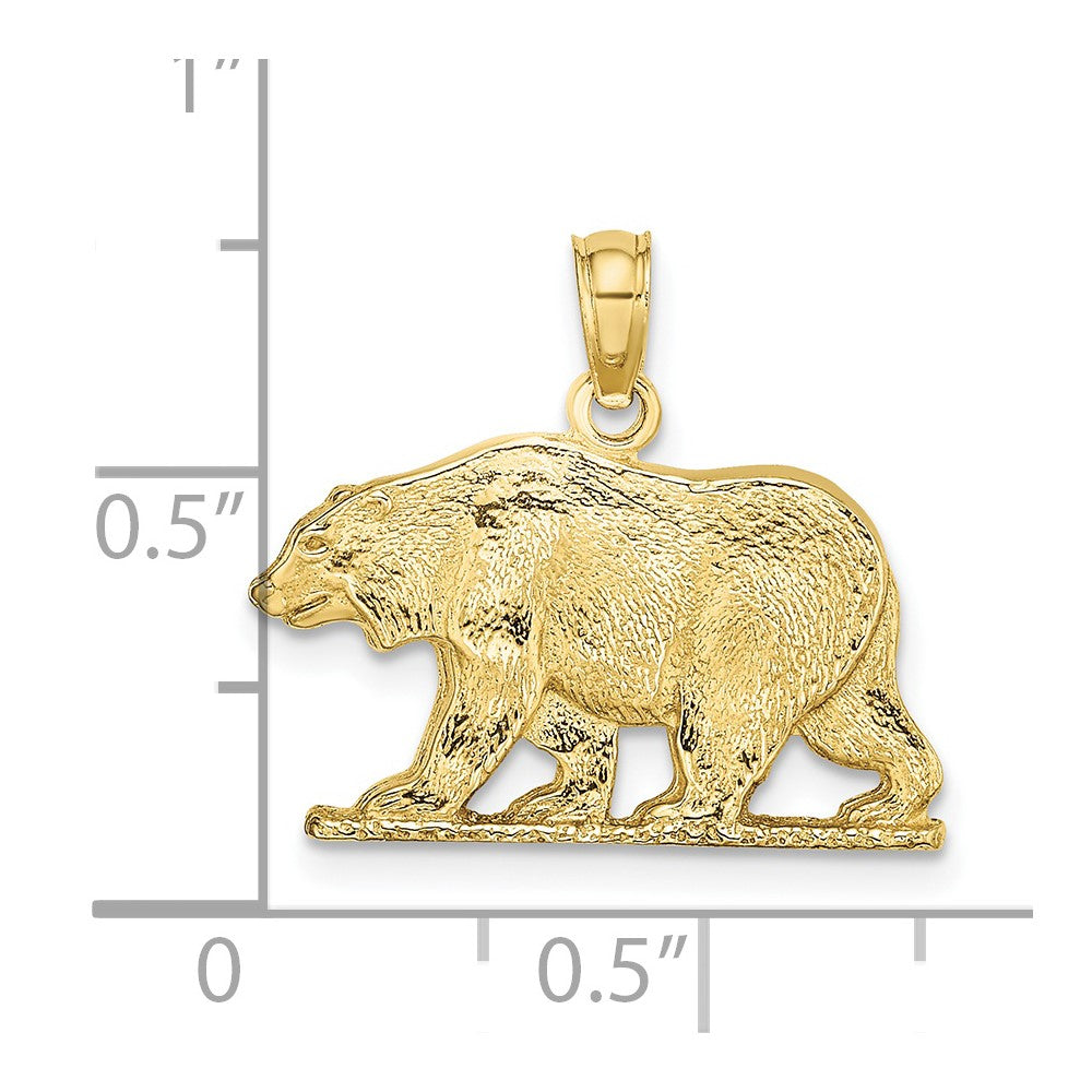 FJC Finejewelers 10 kt Yellow Gold Textured Bear Charm 16 x 20 mm
