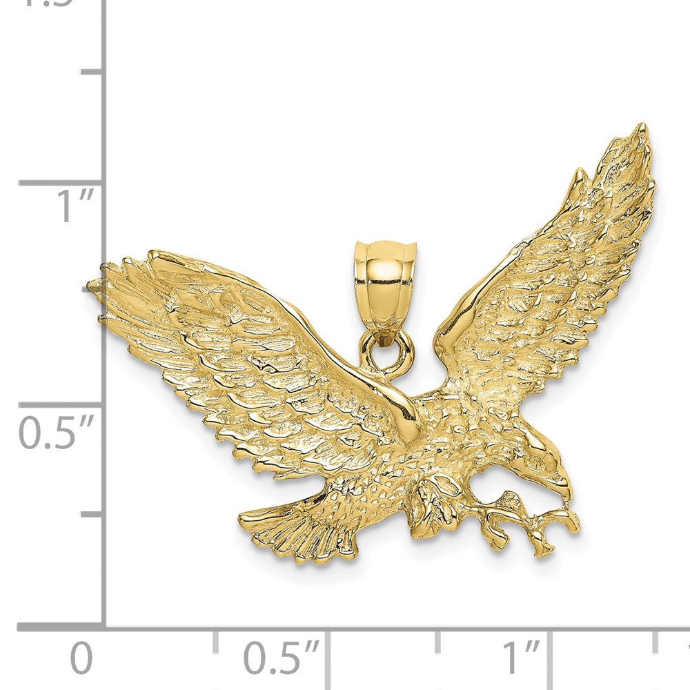 FJC Finejewelers 10 kt Yellow Gold Eagle with Beak Touching Claws Charm 31 x 34 mm