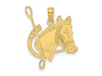 FJC Finejewelers 10 kt Yellow Gold Textured Horse Head and Shoe Charm 25 x 16 mm
