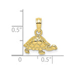 FJC Finejewelers 10 kt Yellow Gold Polished and Engraved Mini Turtle Charm 7 x 13 mm