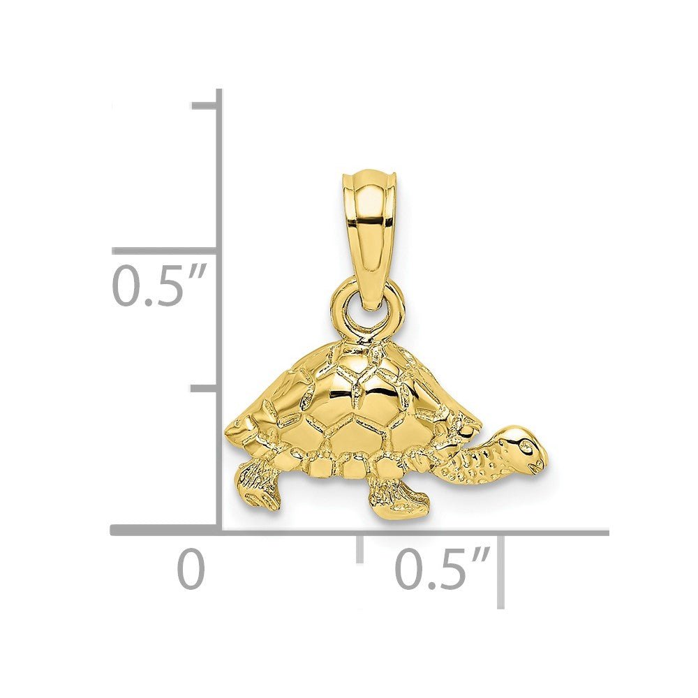 FJC Finejewelers 10 kt Yellow Gold Polished and Engraved Mini Turtle Charm 7 x 13 mm