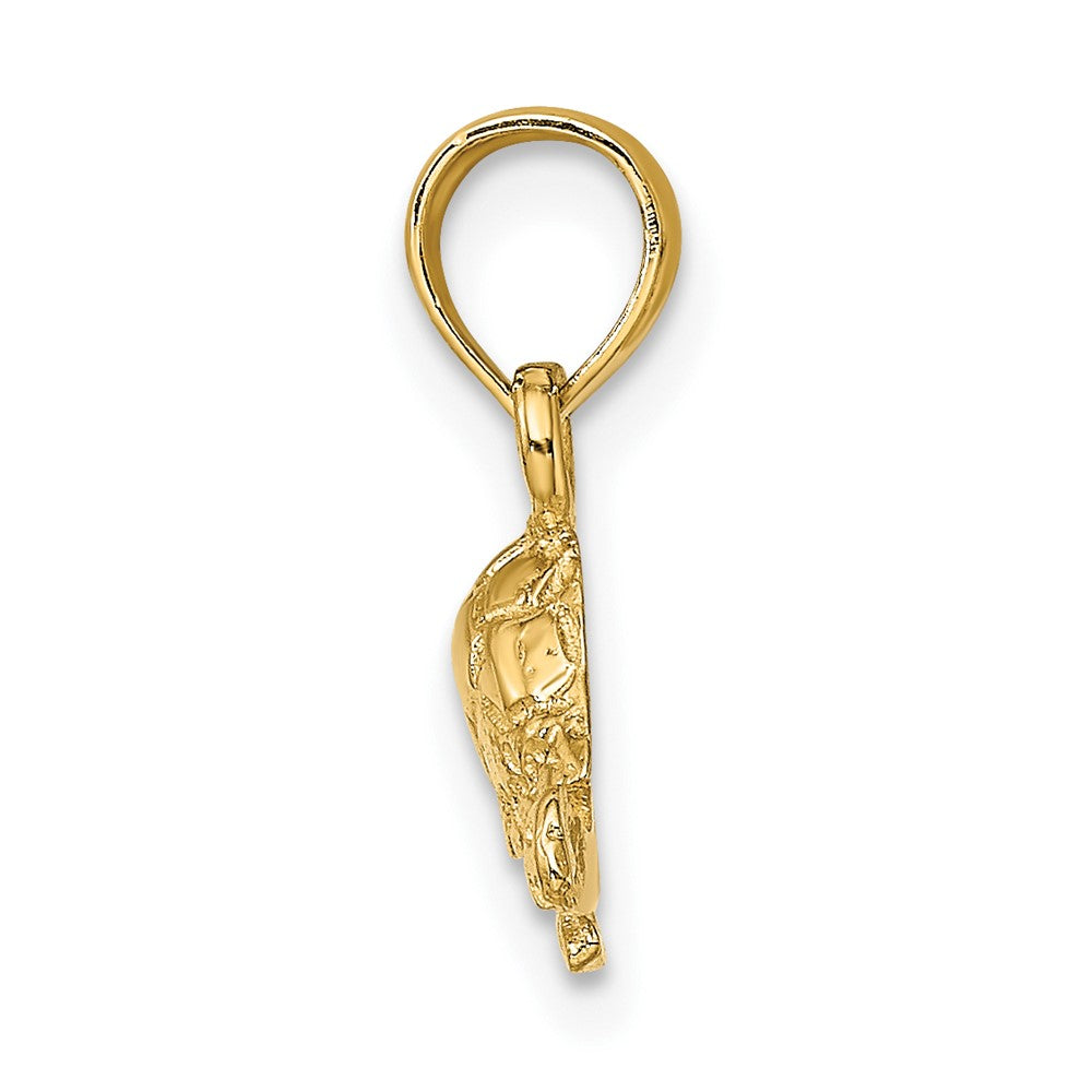 FJC Finejewelers 10 kt Yellow Gold Polished and Engraved Mini Turtle Charm 7 x 13 mm