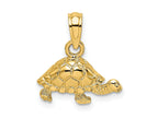 FJC Finejewelers 10 kt Yellow Gold Polished and Engraved Mini Turtle Charm 7 x 13 mm