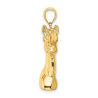 FJC Finejewelers 10 kt Yellow Gold 3-D Polished Horse Head Charm 33 x 18 mm