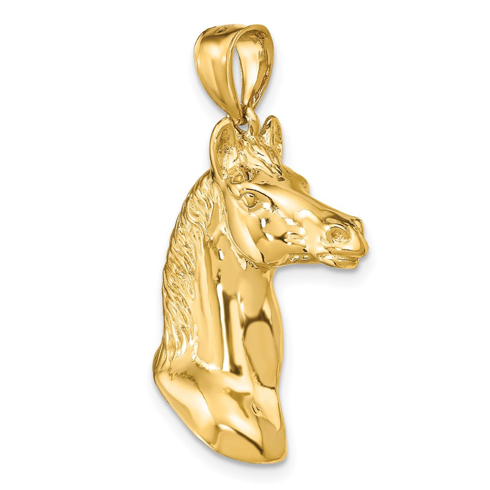 FJC Finejewelers 10 kt Yellow Gold 3-D Polished Horse Head Charm 33 x 18 mm