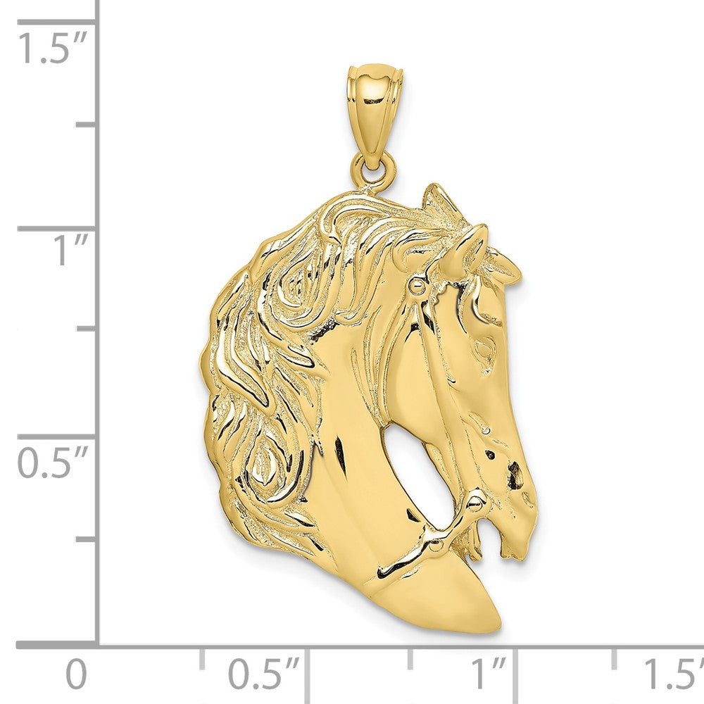 FJC Finejewelers 10 kt Yellow Gold Horse Head with Long Mane Charm 38 x 22 mm