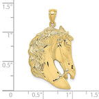 FJC Finejewelers 10 kt Yellow Gold Horse Head with Long Mane Charm 38 x 22 mm