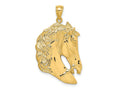 FJC Finejewelers 10 kt Yellow Gold Horse Head with Long Mane Charm 38 x 22 mm