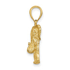 FJC Finejewelers 10 kt Yellow Gold 2-D Elephant with Raised Trunk Charm 21 x 13 mm