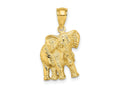 FJC Finejewelers 10 kt Yellow Gold 2-D Elephant with Raised Trunk Charm 21 x 13 mm