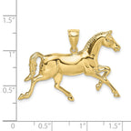 FJC Finejewelers 10 kt Yellow Gold 2-D Polished Horse Charm 34 x 43 mm