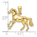 FJC Finejewelers 10 kt Yellow Gold 3-D Horse Charm 26 x 26 mm