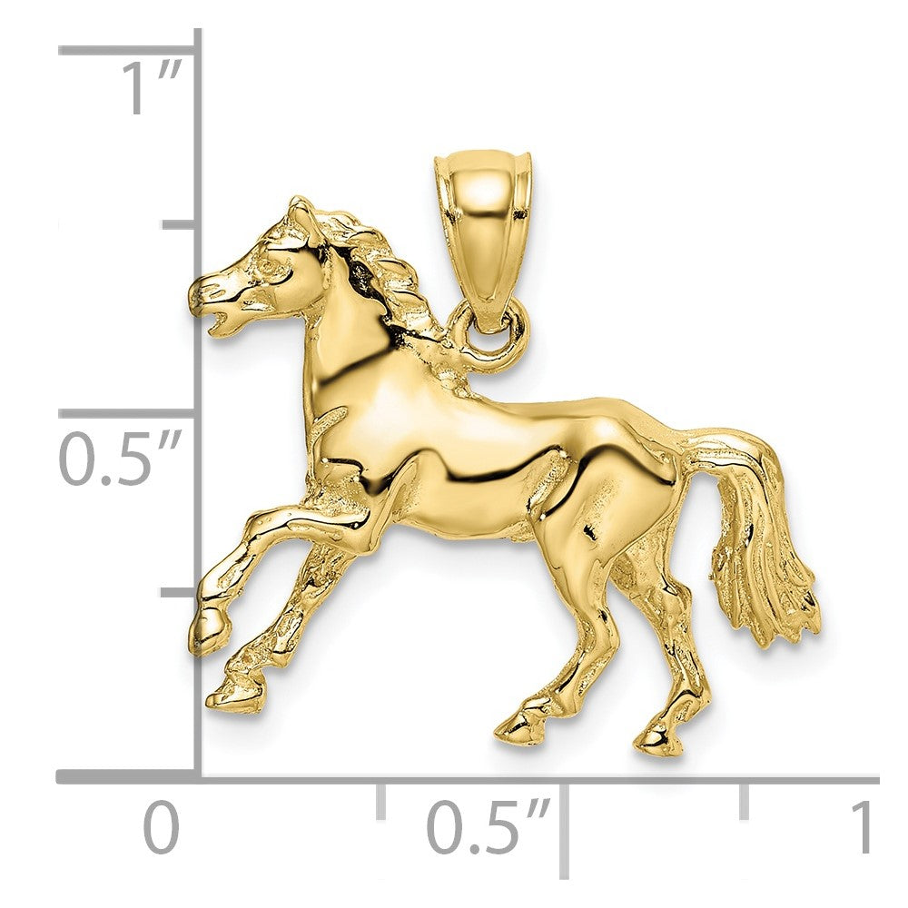 FJC Finejewelers 10 kt Yellow Gold 3-D Horse Charm 26 x 26 mm