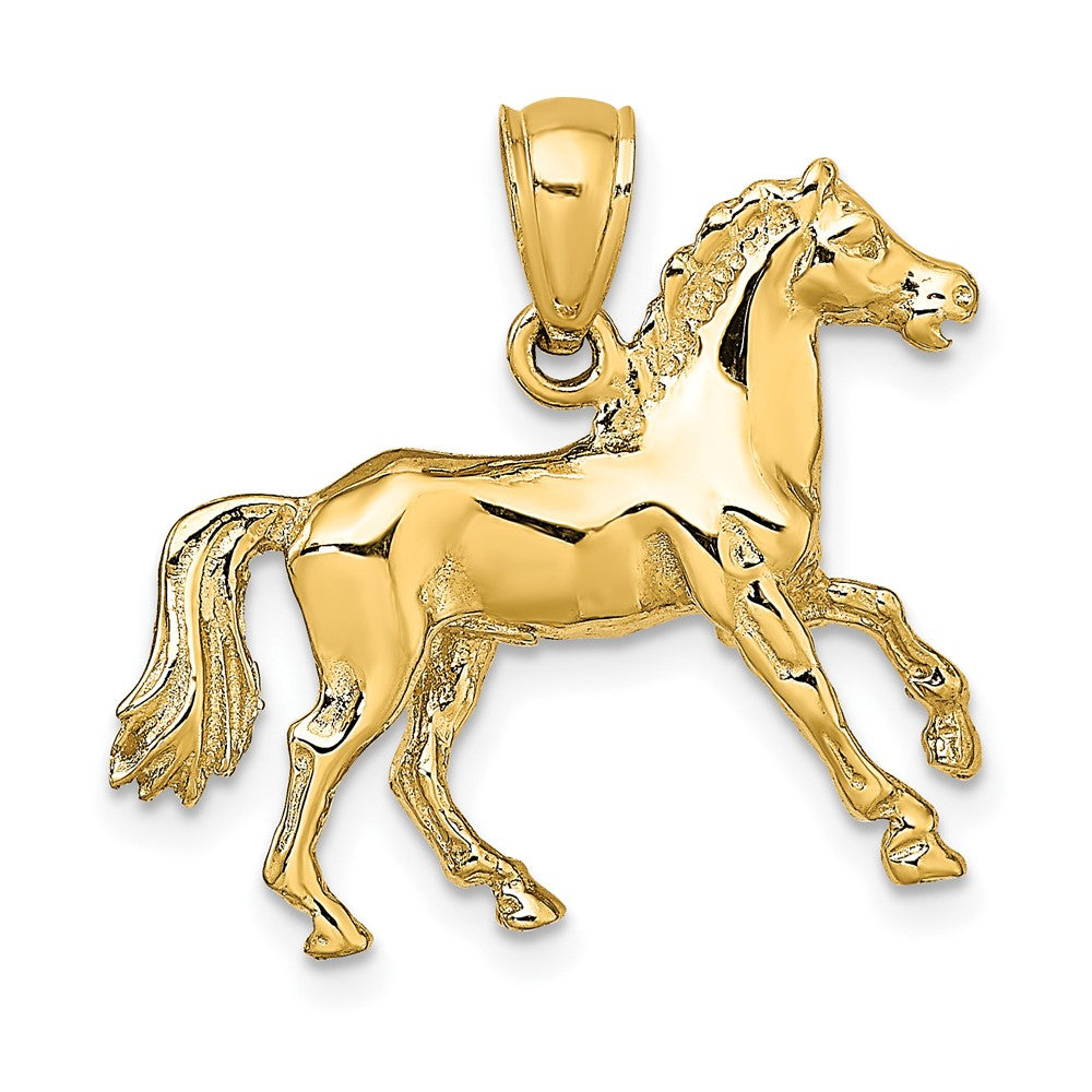 FJC Finejewelers 10 kt Yellow Gold 3-D Horse Charm 26 x 26 mm