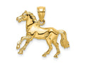 FJC Finejewelers 10 kt Yellow Gold 3-D Horse Charm 26 x 26 mm