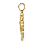 FJC Finejewelers 10 kt Yellow Gold 2-D Jockey on Horse Charm 30 x 33 mm