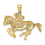 FJC Finejewelers 10 kt Yellow Gold 2-D Jockey on Horse Charm 30 x 33 mm
