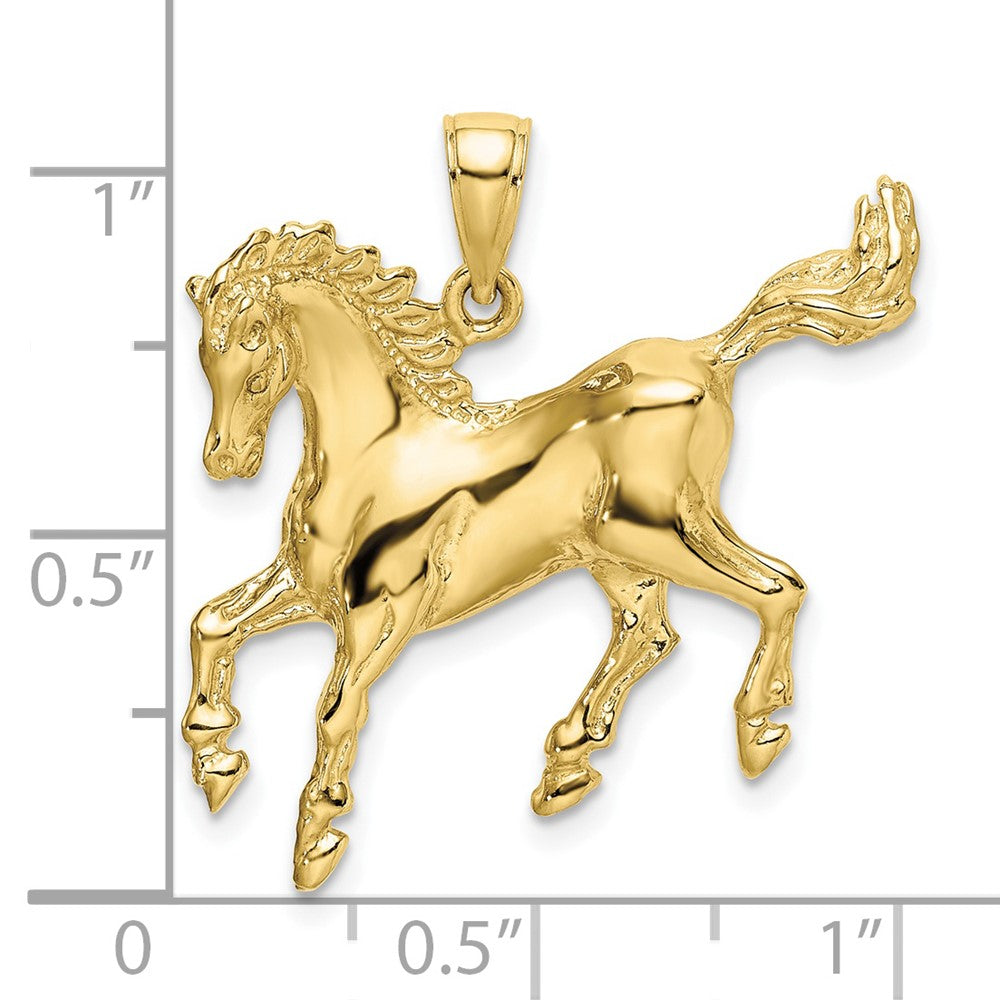 FJC Finejewelers 10 kt Yellow Gold 2-D Horse Charm 33 x 26 mm