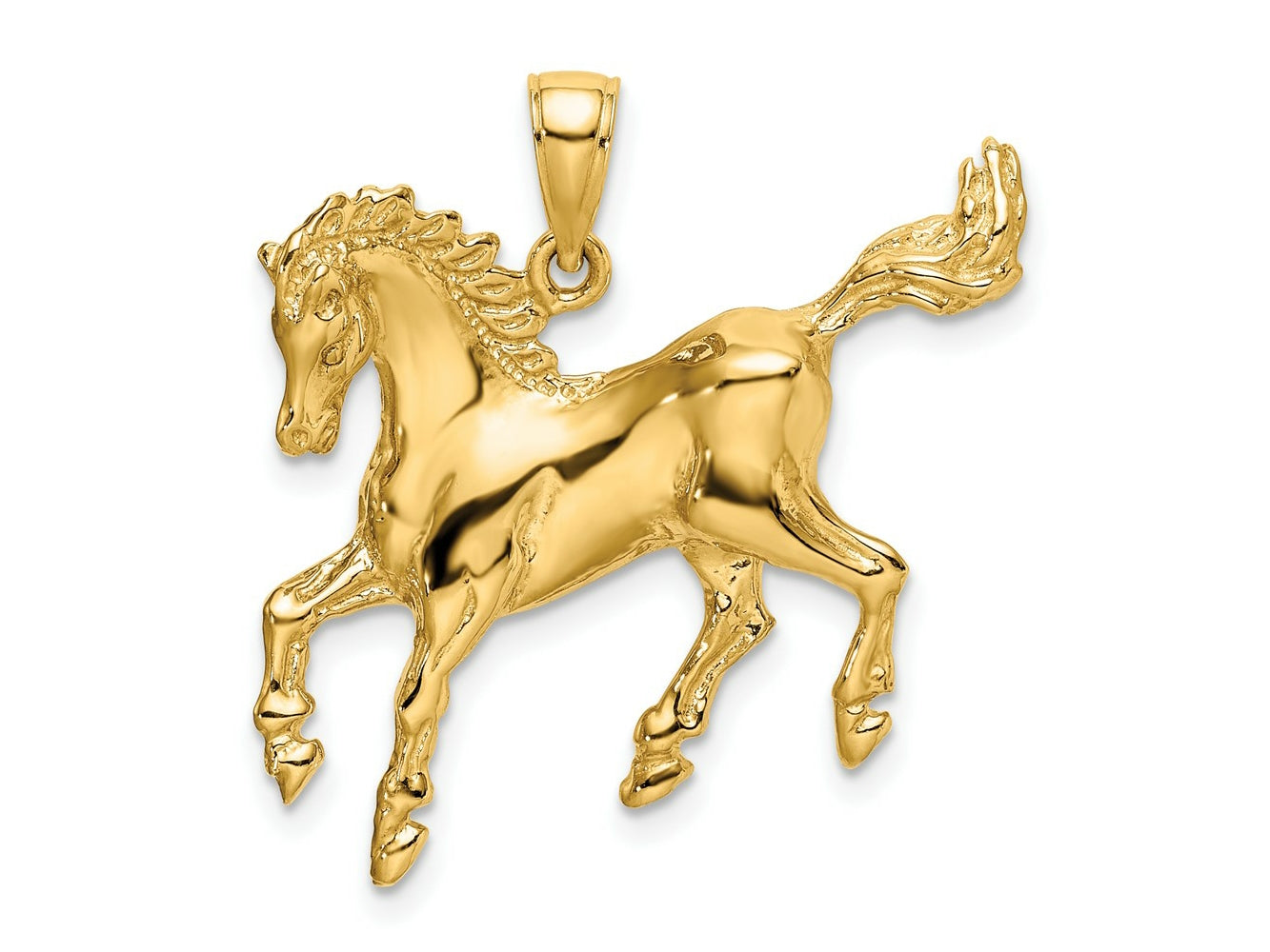 FJC Finejewelers 10 kt Yellow Gold 2-D Horse Charm 33 x 26 mm