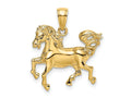 FJC Finejewelers 10 kt Yellow Gold 2-D Horse Charm 25 x 20 mm