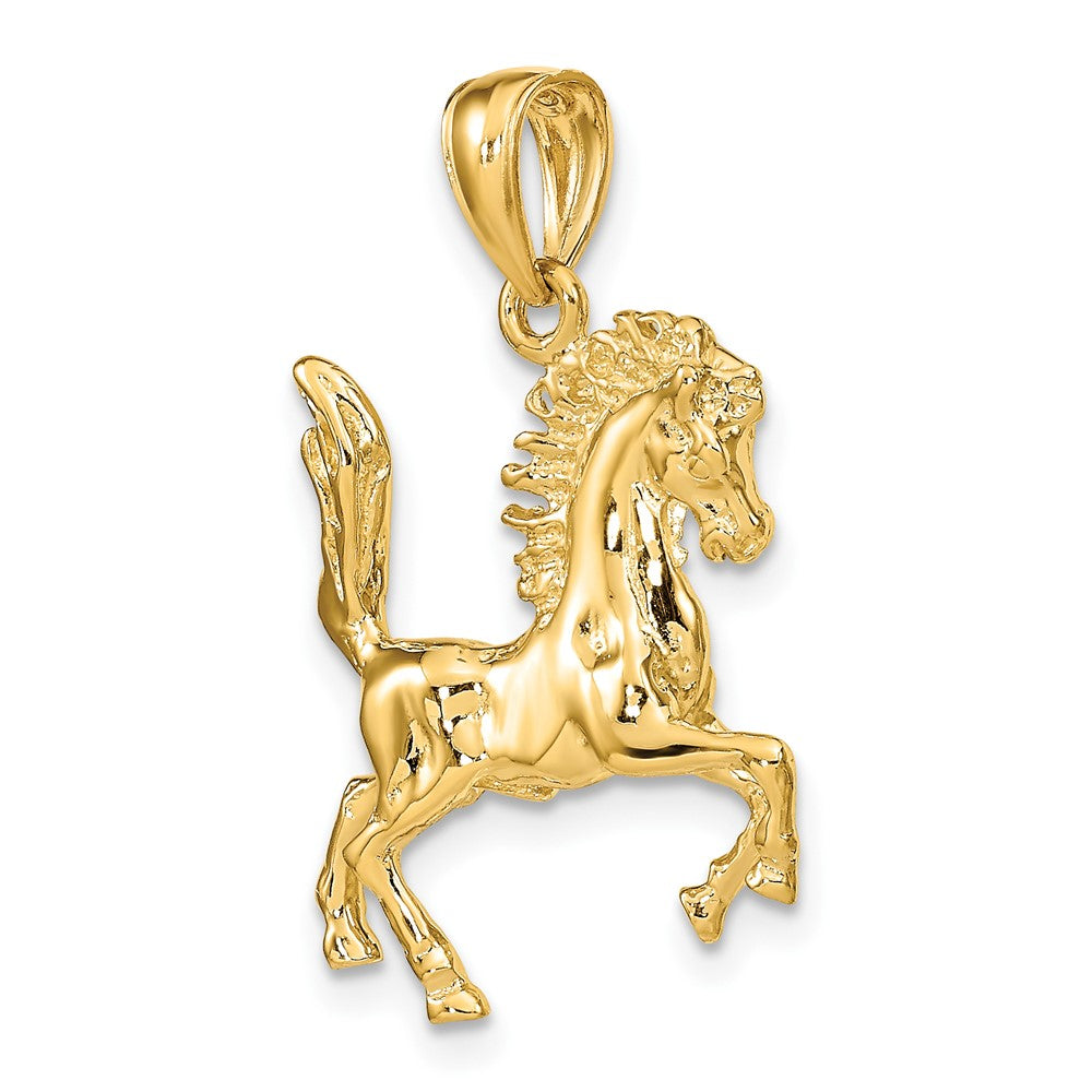 FJC Finejewelers 10 kt Yellow Gold 3-D Horse Charm 28 x 19 mm